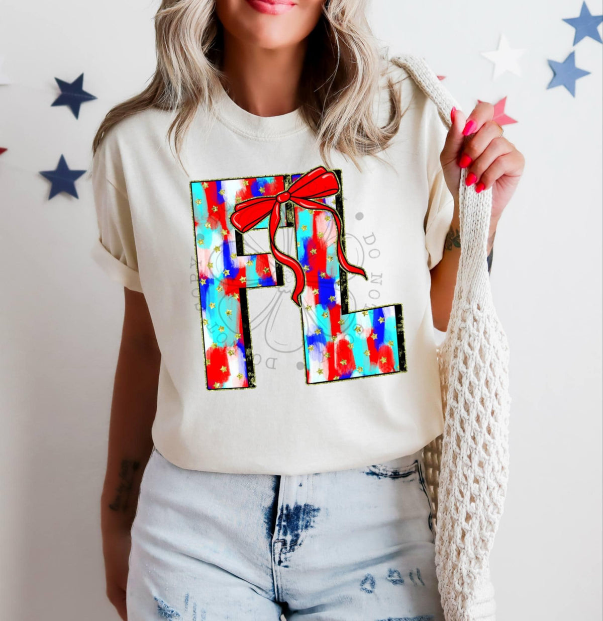 Patriotic brushstroke states DTF transfers