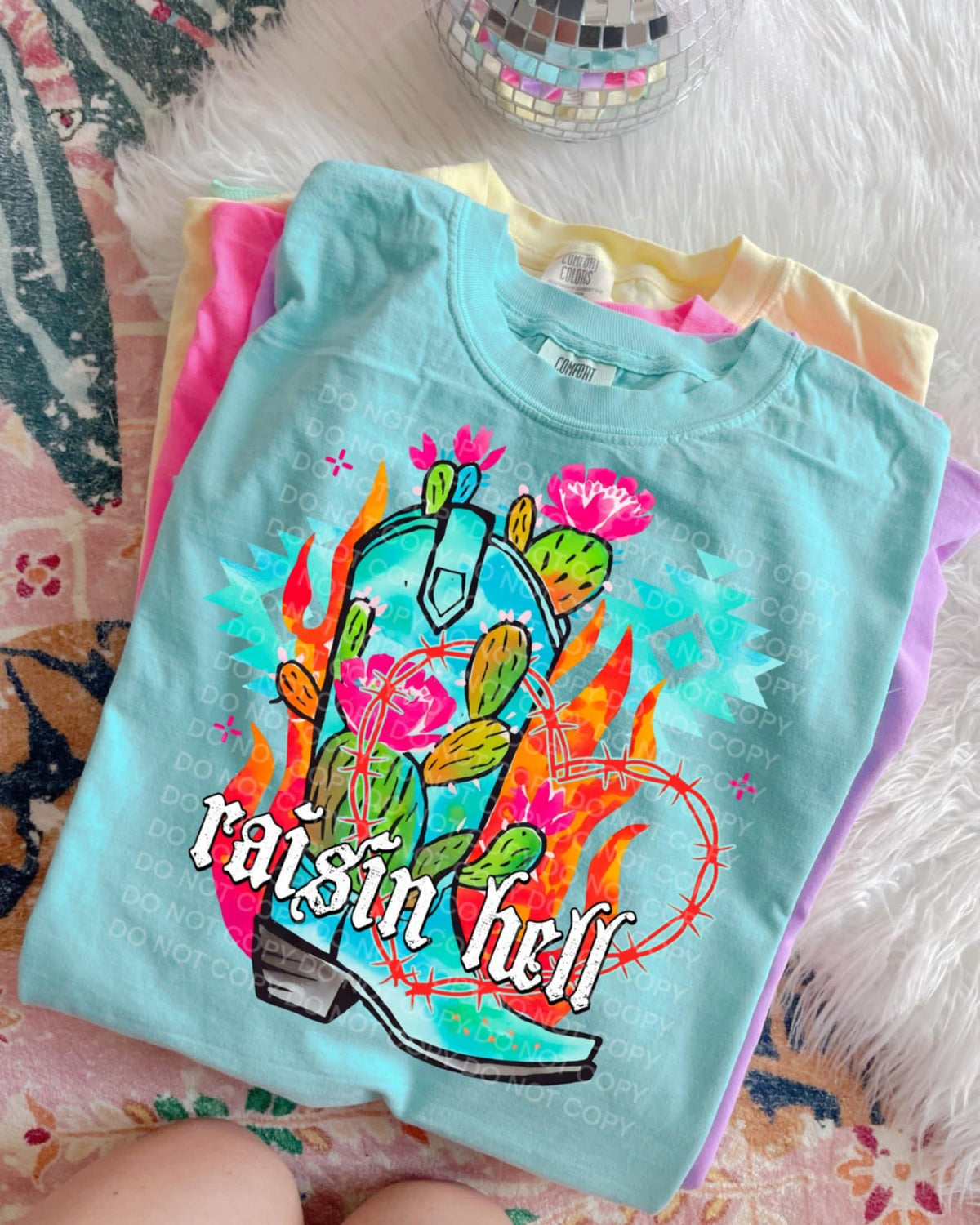 Raising Hell Boots SCG DTF transfer