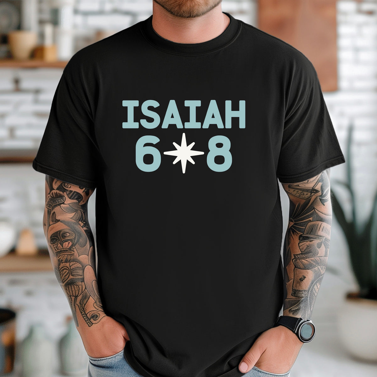 Isaiah star (light blue and white) DTF Transfer