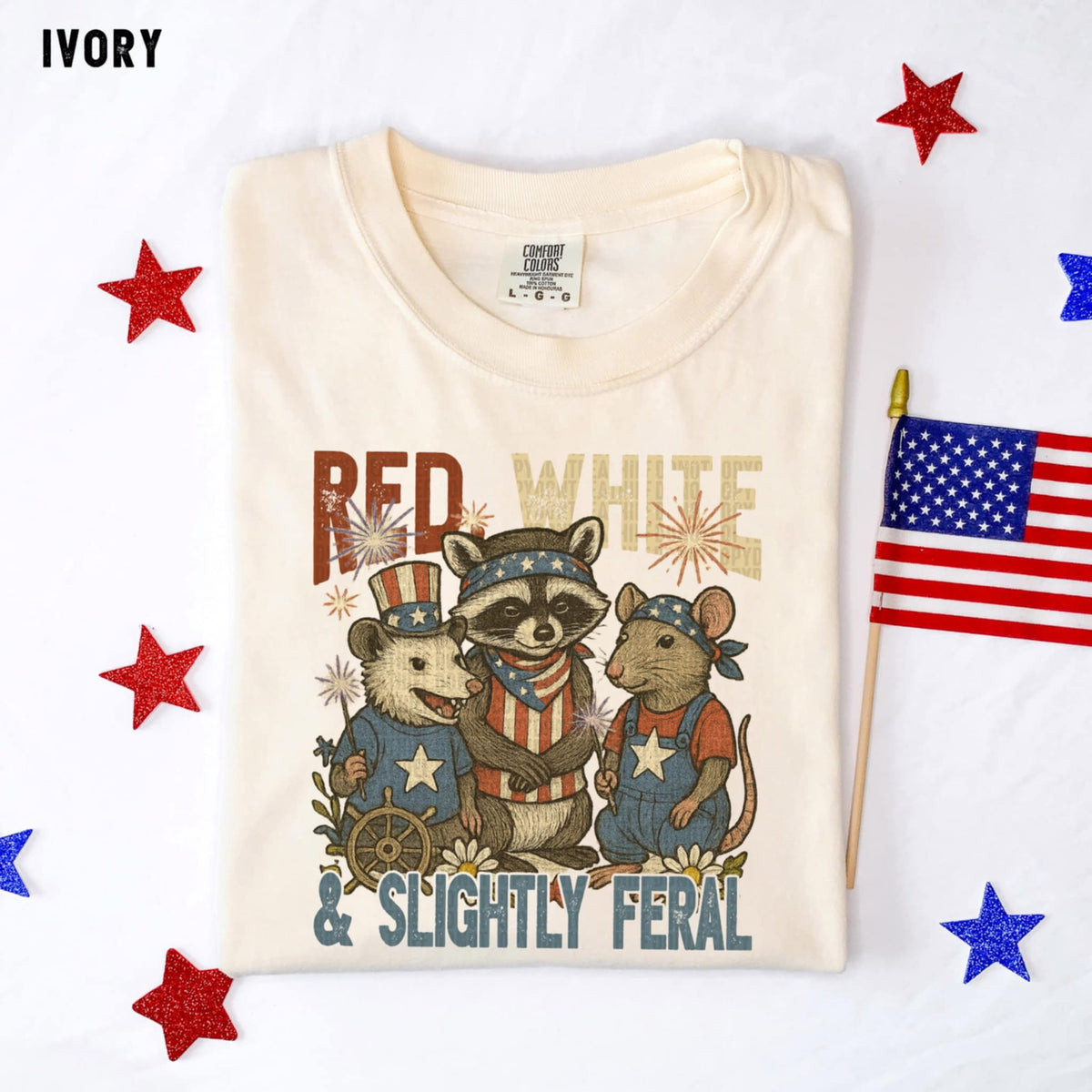 Red, white & slightly feral (SDD) 99258 DTF transfer
