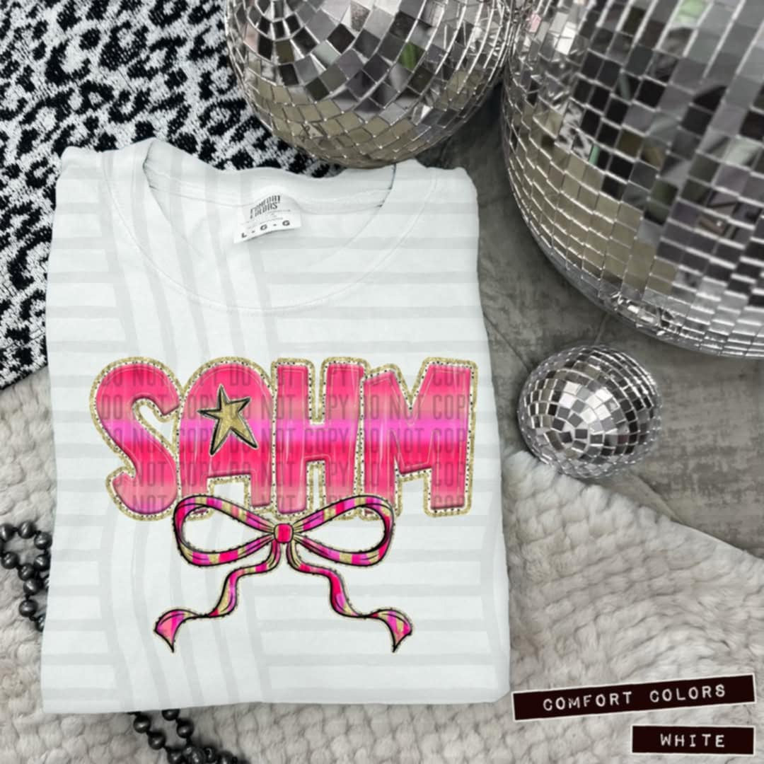 SAHM pink with bow (Caplinger) 100657 DTF transfer