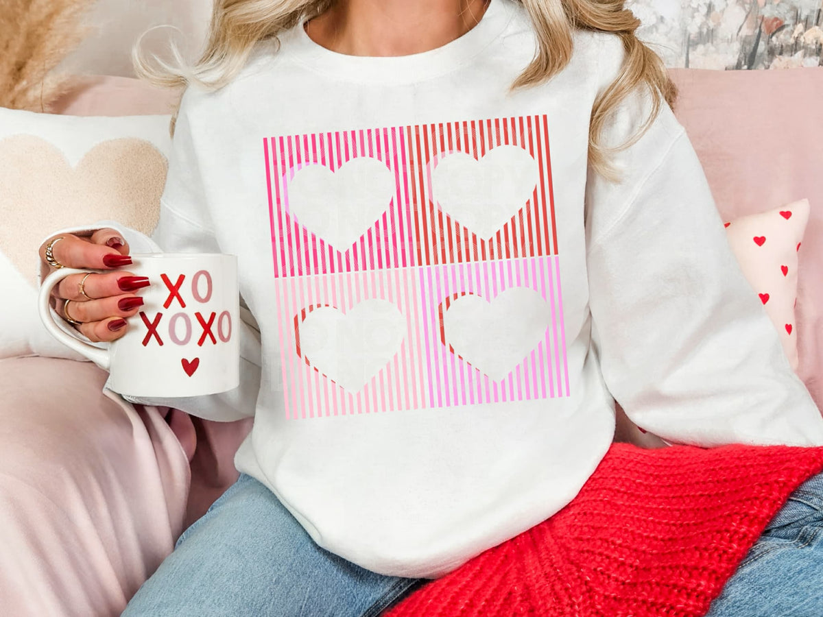 Stripes and hearts (Phdc) DTF Transfer