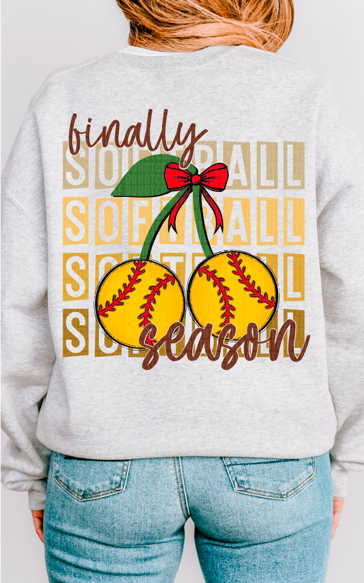 Finally softball season softball cherries 93821 DTF transfer