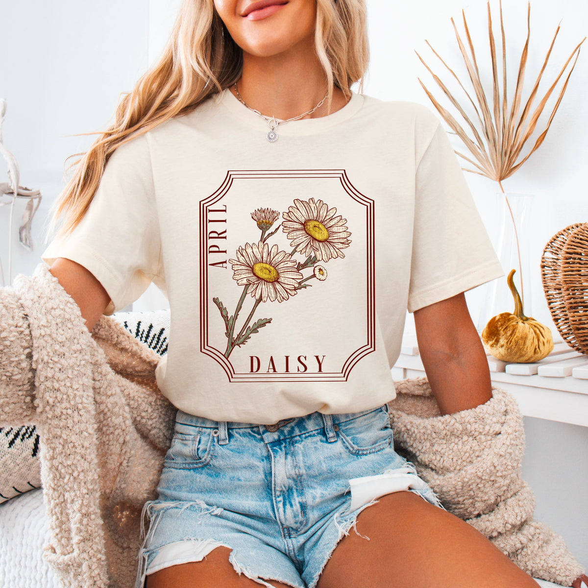 April daisy birth flower 95084 DTF transfer