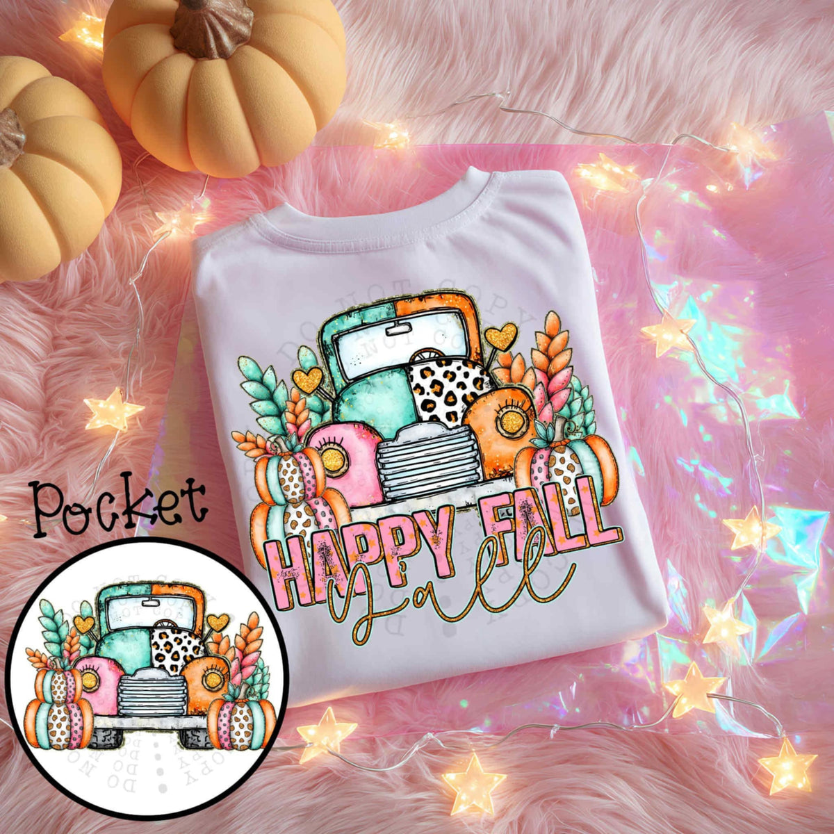 Happy fall y’all truck BACK 107593 DTF transfer