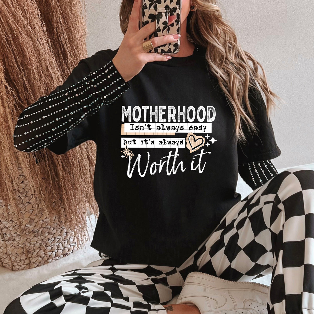 Motherhood always worth it white (CSC) DTF transfer