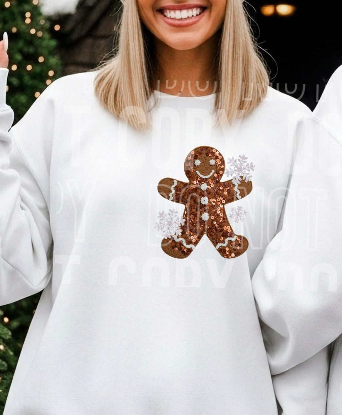 Faux Sequin gingerbread pocket SBB DTF Transfer