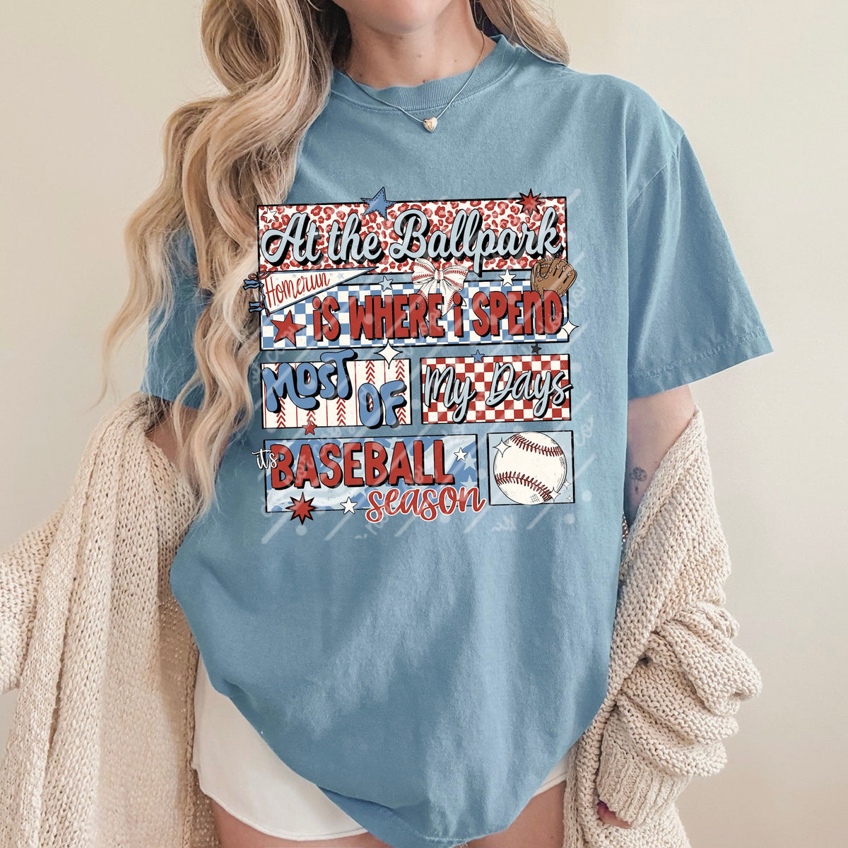 Baseball collage (scarlow) DTF transfer