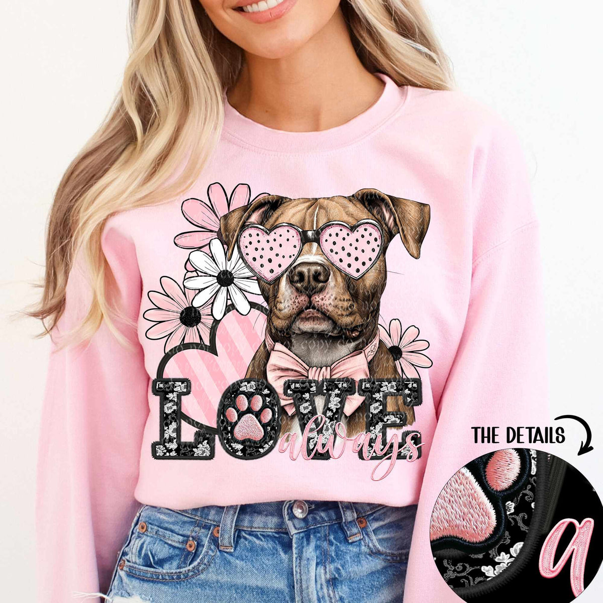 Love always brown pitbull (TTD) 80878 DTF transfer