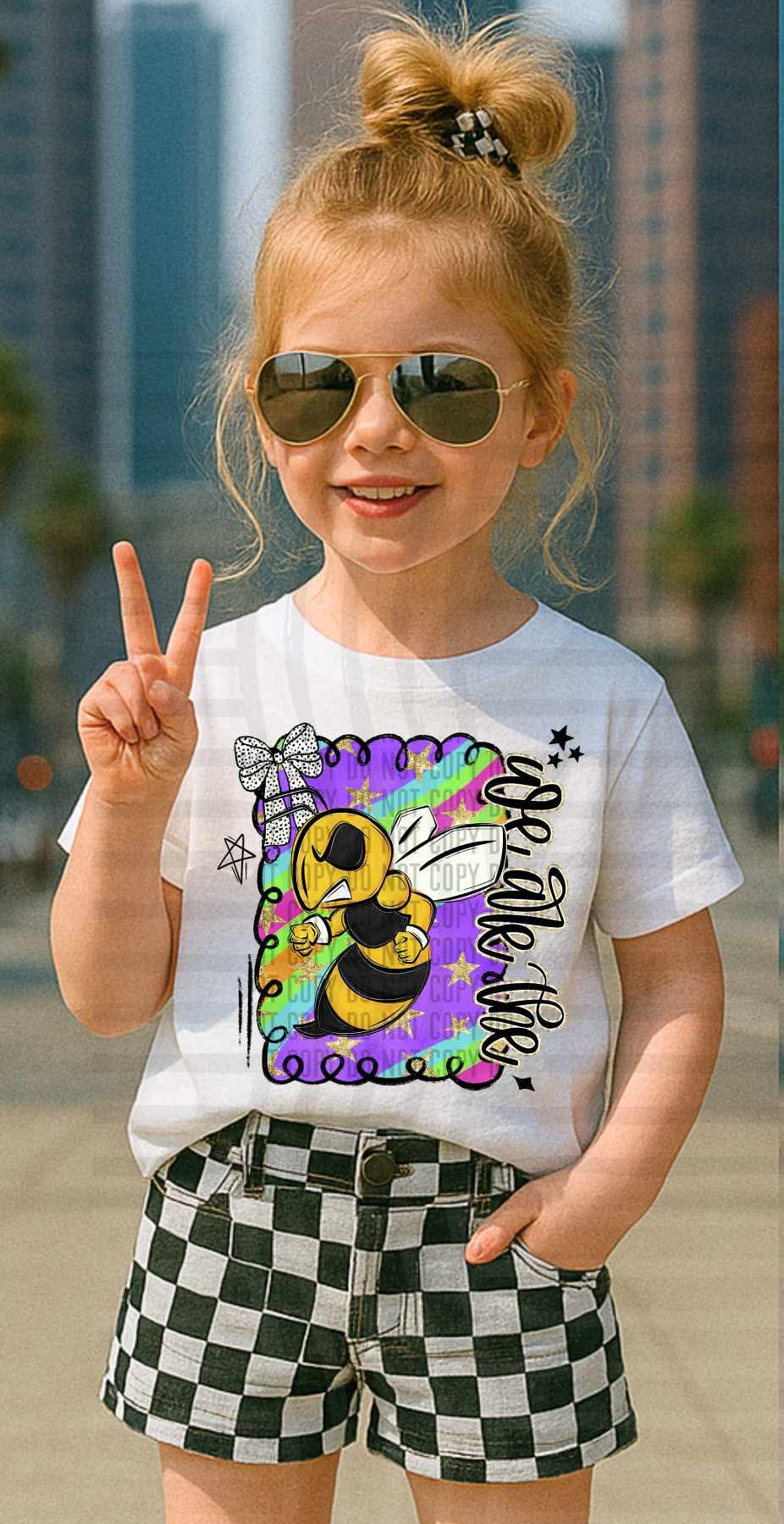 We are the Yellow Jackets Preppy Swirl Mascots (Caplinger) DTF transfer