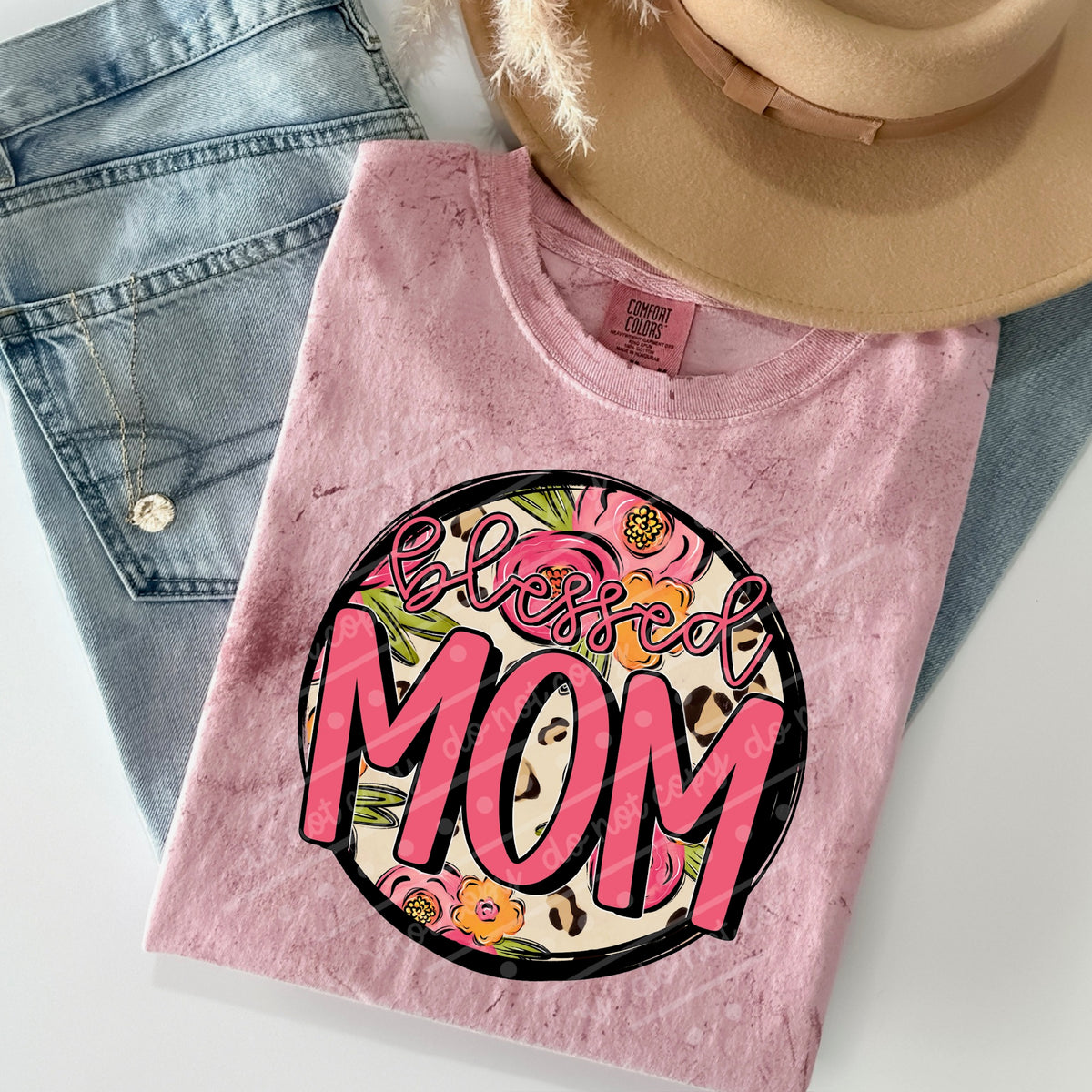 Blessed Mom circle (OHDD) DTF Transfer
