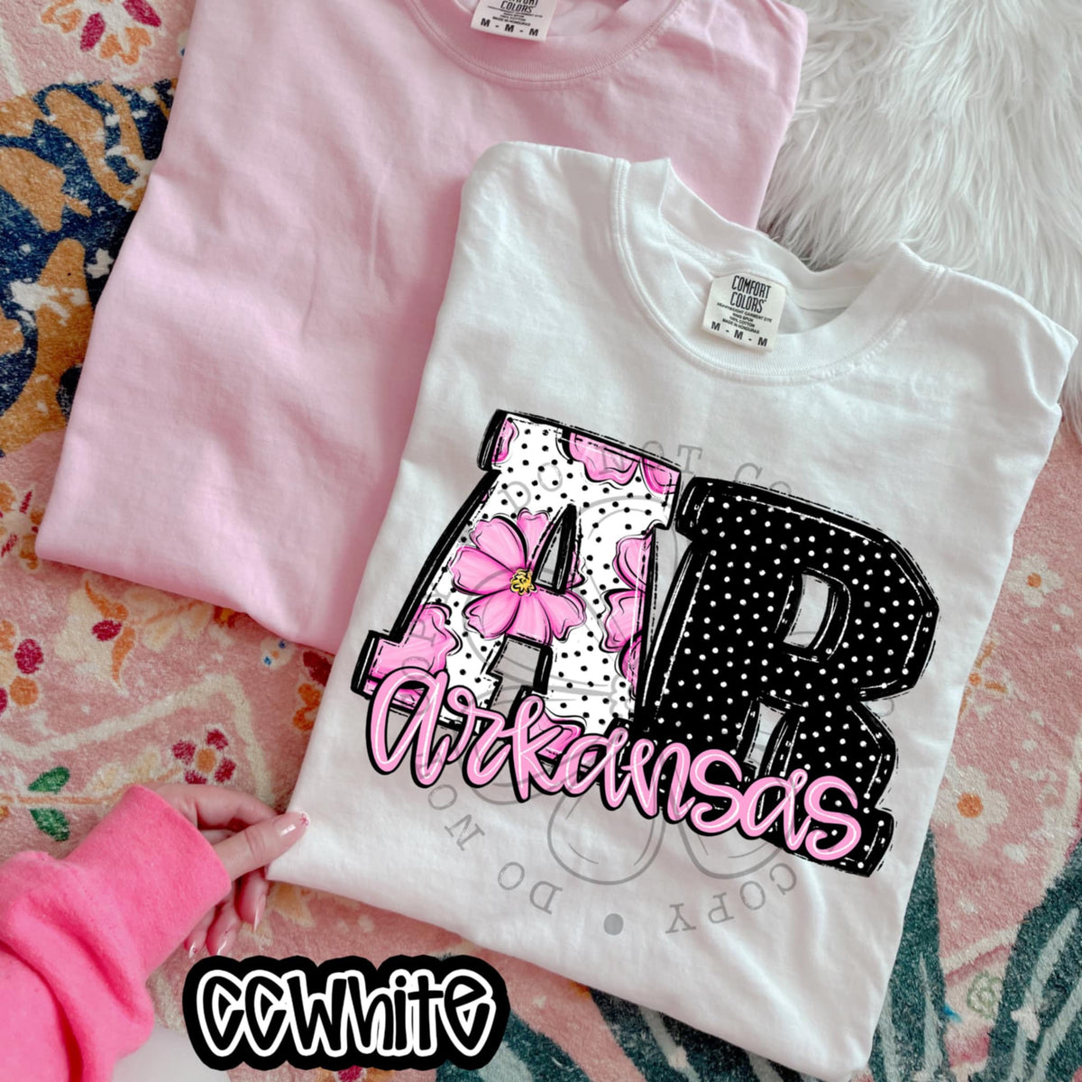 AR Arkansas pink flowers (SWD) 94516 DTF transfer