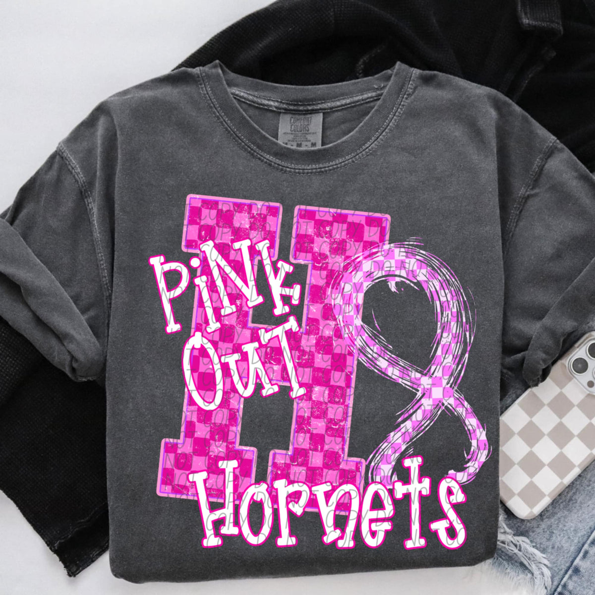 Hornets Pink Out Varsity (city) DTF Transfer