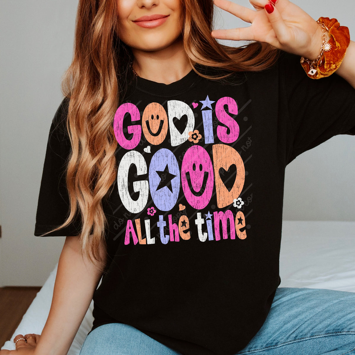 God is in the details (pink purple orange) DTF transfer