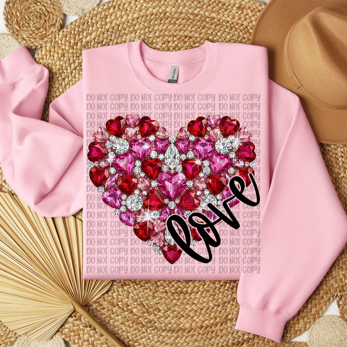 Love faux diamond heart (VP) DTF Transfer