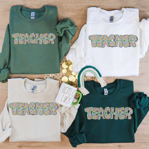 Teacher checkered with marshmallows (CITY) 85083 DTF transfer