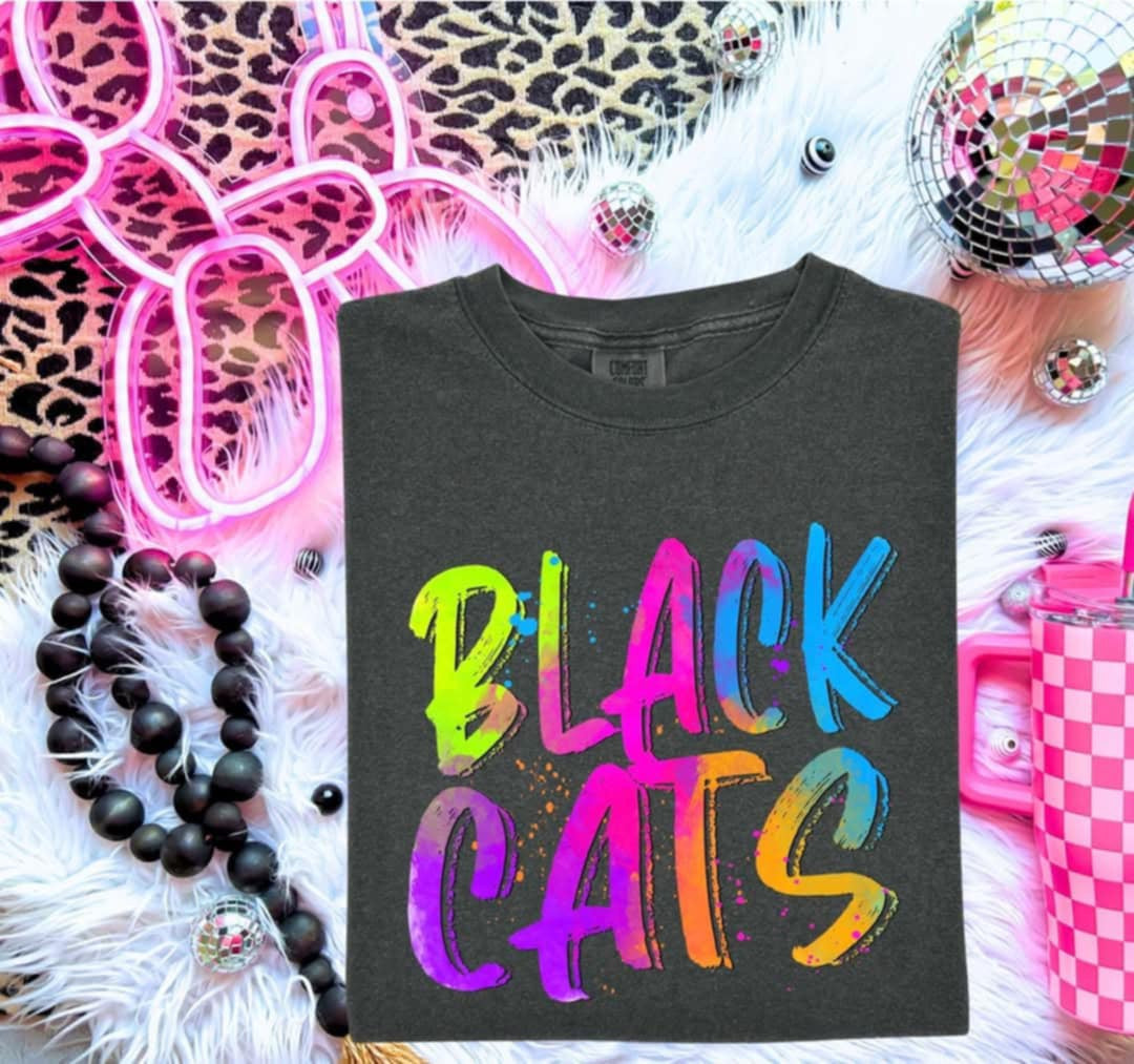 Blackcats Neon Splatter (S&G) 100004 DTF transfer