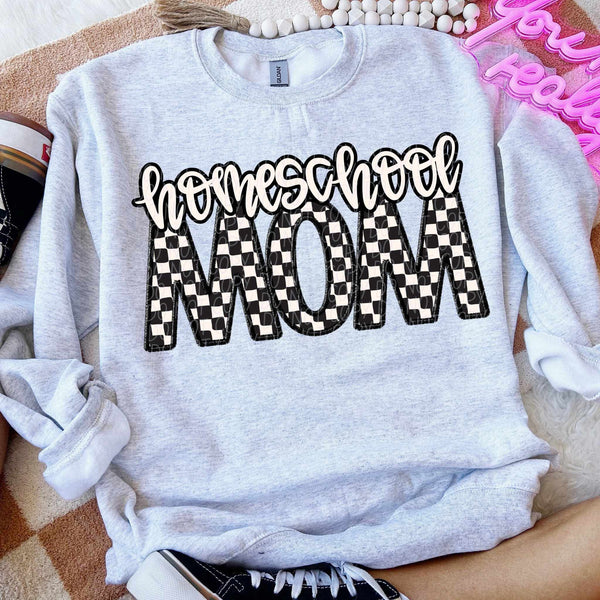 Homeschool mom checkered city DTF transfer