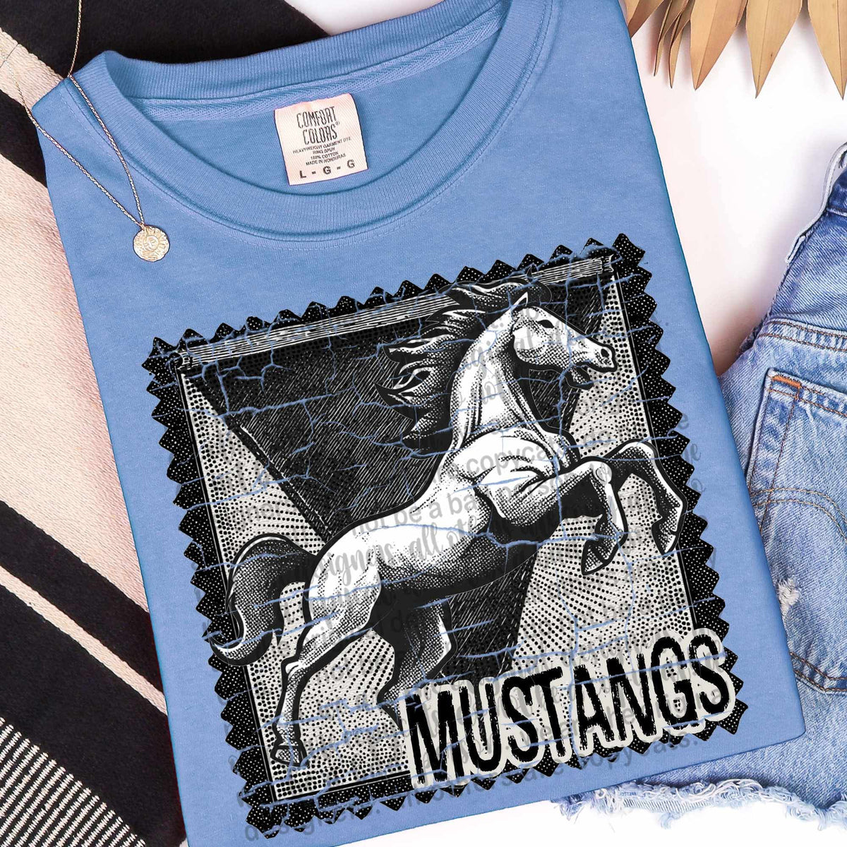 Mustangs vintage stamp (TTD) DTF transfer
