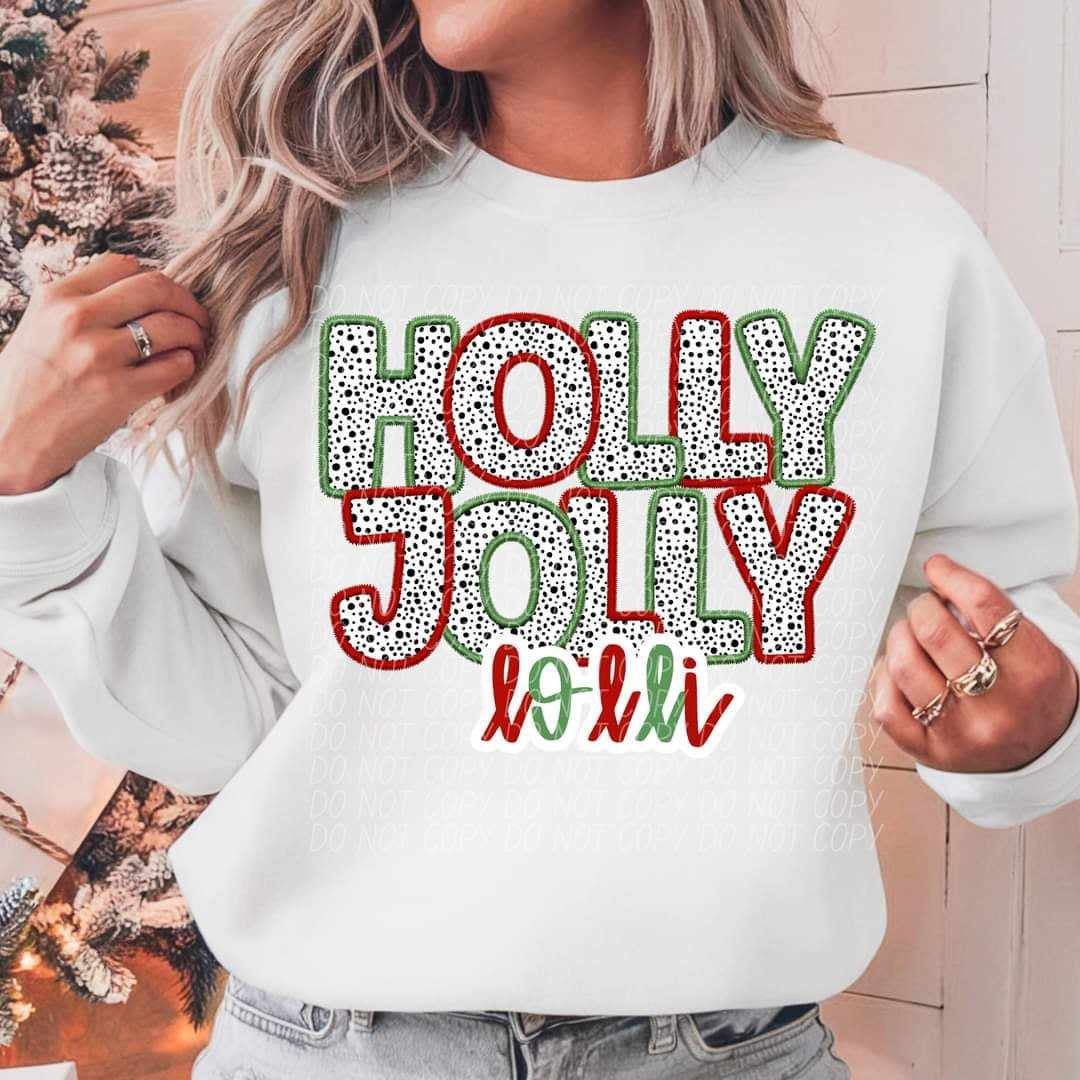 Holly jolly lolli dalmation filled (CITY) 65438 DTF transfer