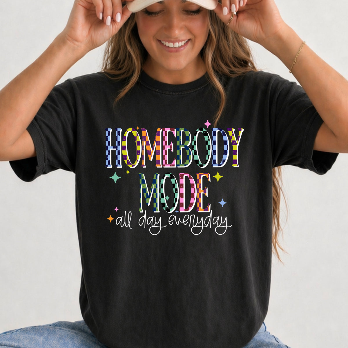 Homebody mode checker (white) (CSC) DTF Transfer