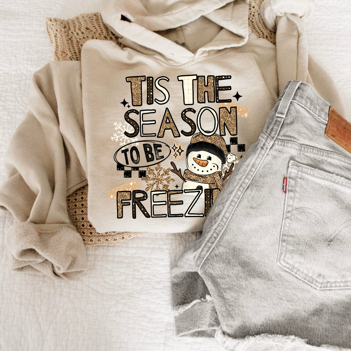 Season to be freezing leopard snowman (csc) DTF Transfer