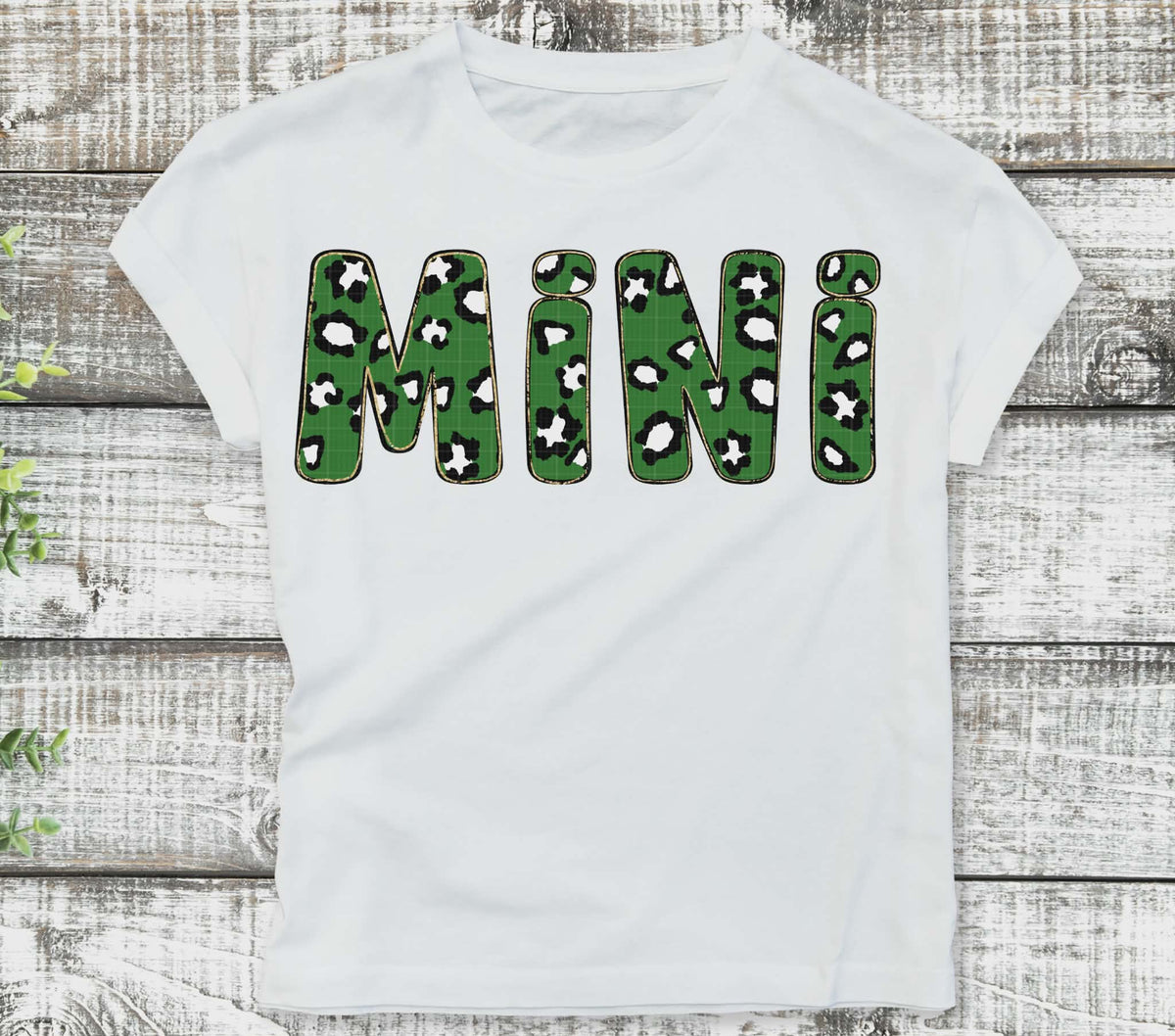 Mini green leopard with gold (LINDA) DTF transfer
