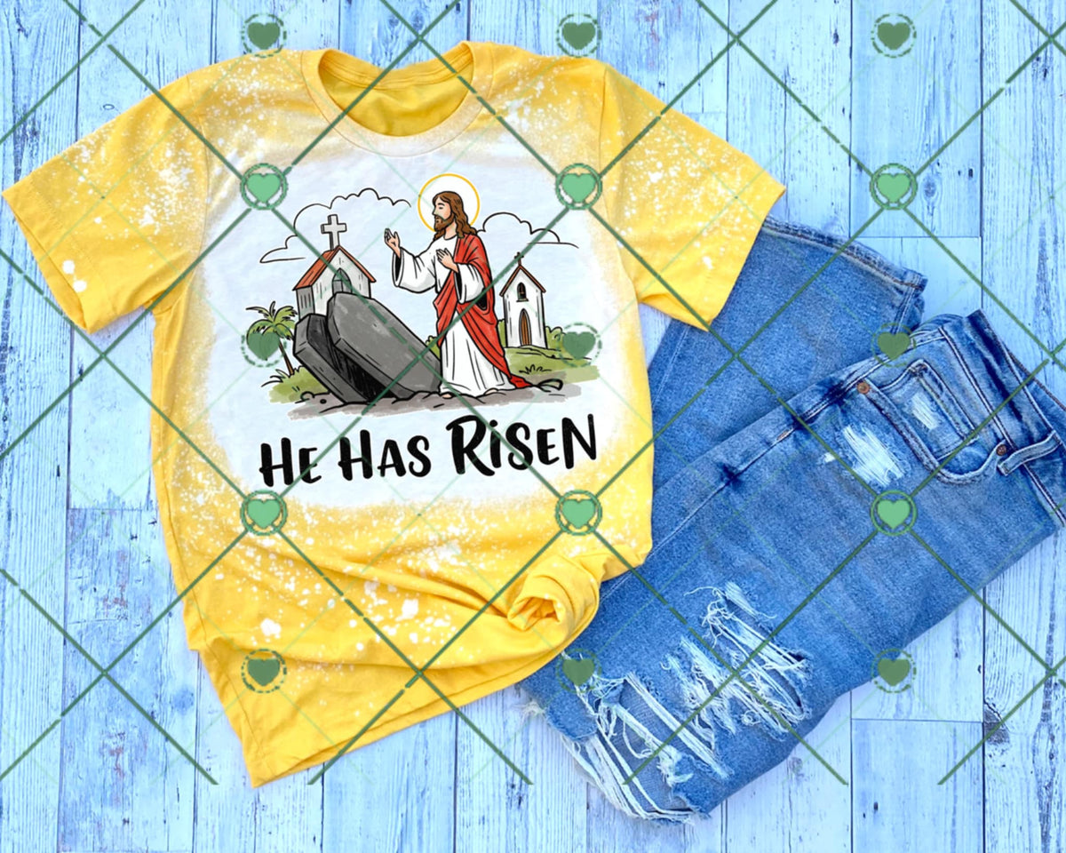 He has risen church and Jesus 94582 DTF transfer