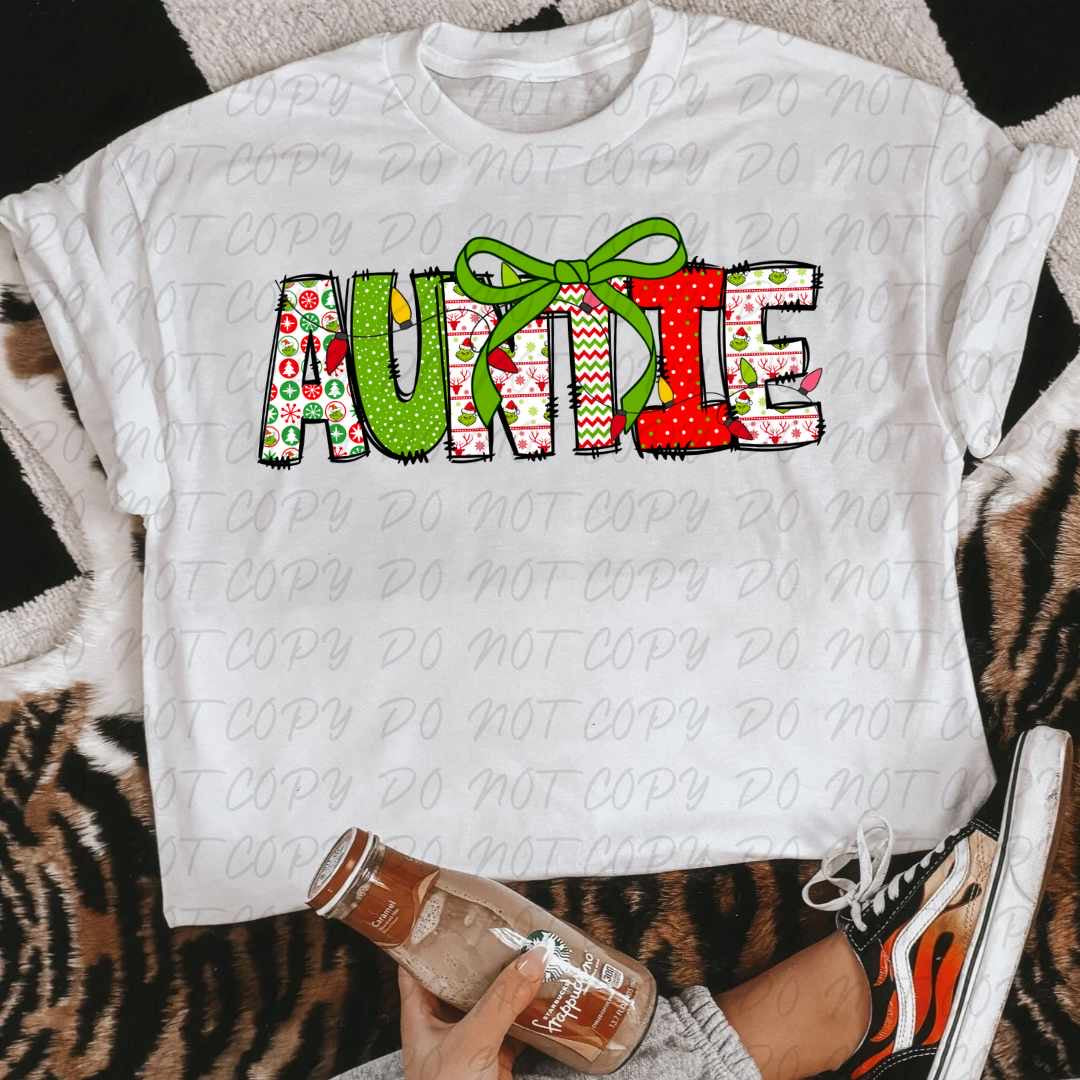 Auntie light green bow (VINTAGE) 64154 DTF transfer