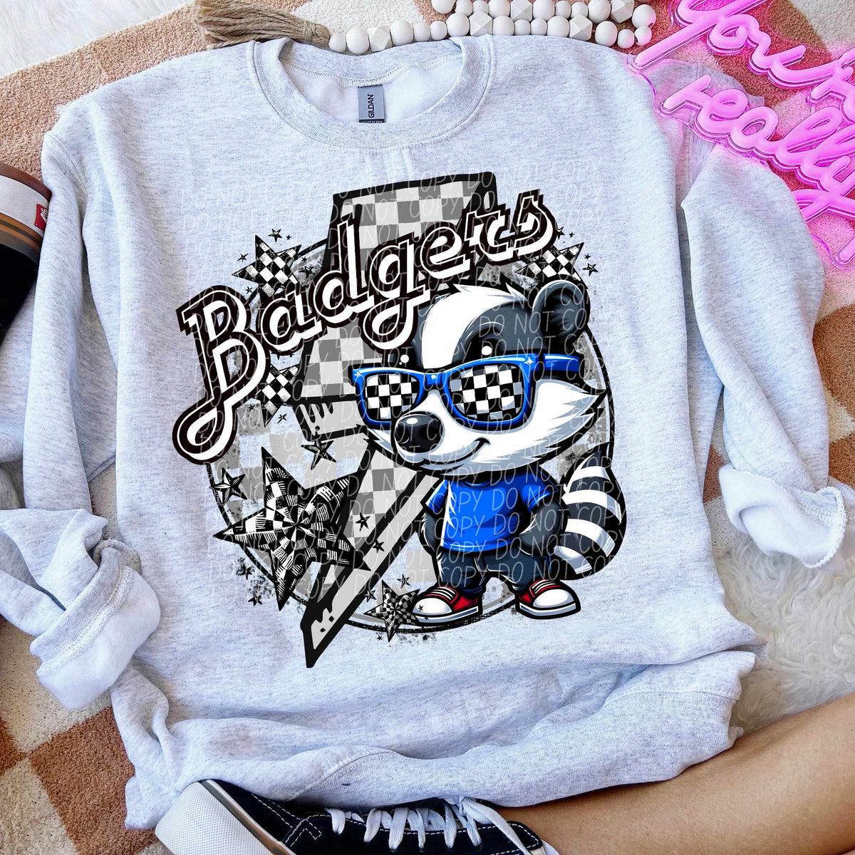 Badgers blue outfit lightning bolt (CITY) 52464 DTF transfer