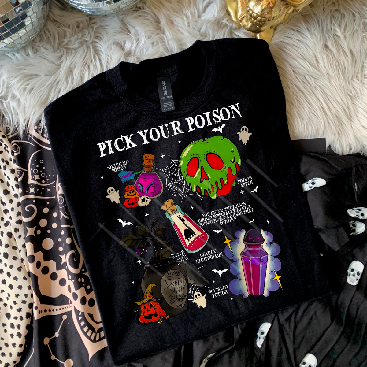 Pick your poison collage WHITE FONT 111877 DTF transfer