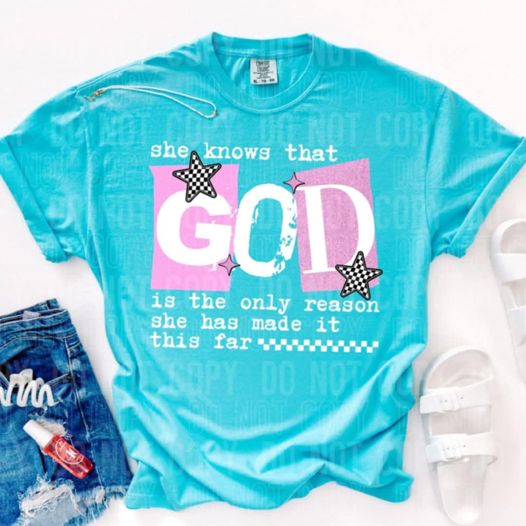 She knows that god is the only reason 106381 DTF transfer