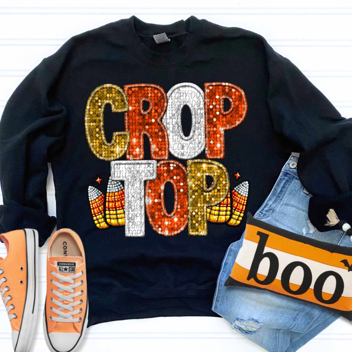 Crop top yellow orange and yellow sequin (CITY) 60931 DTF transfer