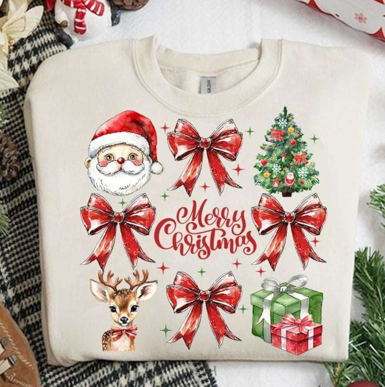Merry Christmas red items 64936 DTF transfer