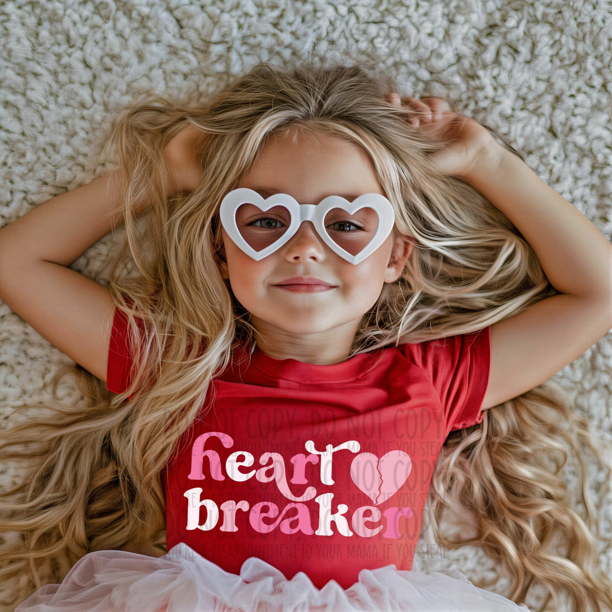 Heart breaker (pink red and white) (SWD) DTF transfer