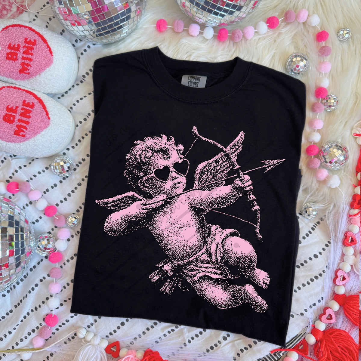 Halftone Cupid PINK DTF transfer