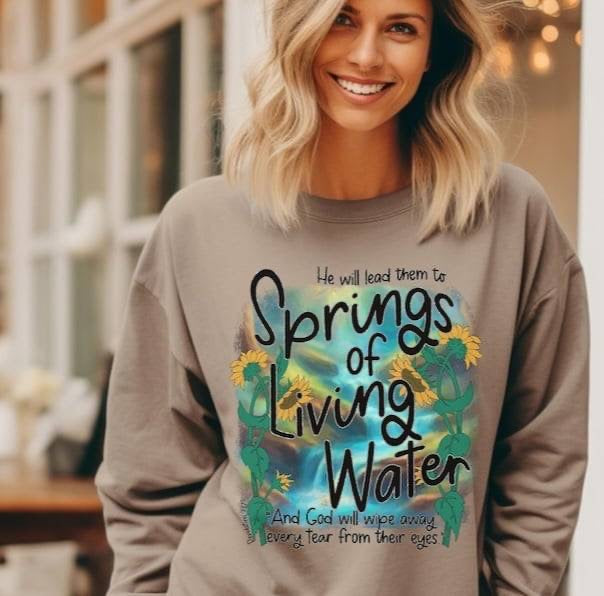 He lead them to springs of living water 64296 DTF transfer