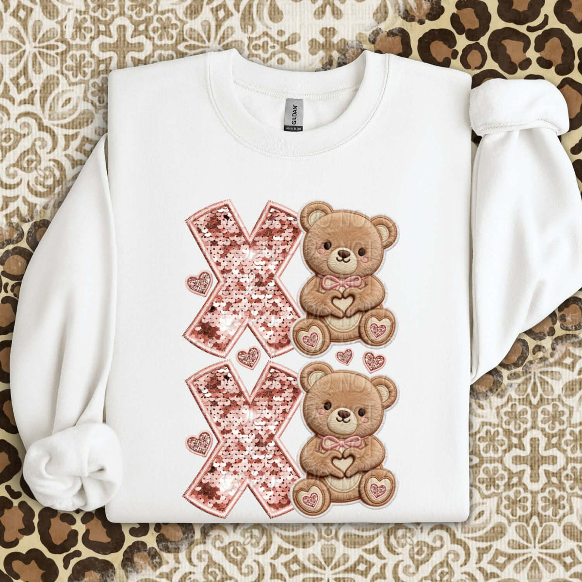 XOXO full bear faux sequins (DWS) DTF Transfer