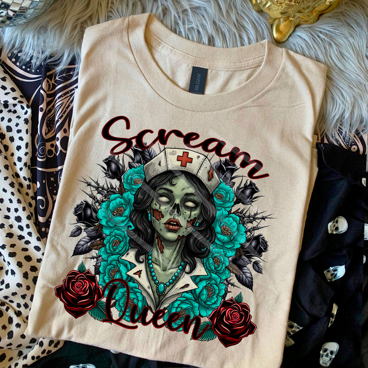 Scream Queen zombie nurse 110774 DTF transfer