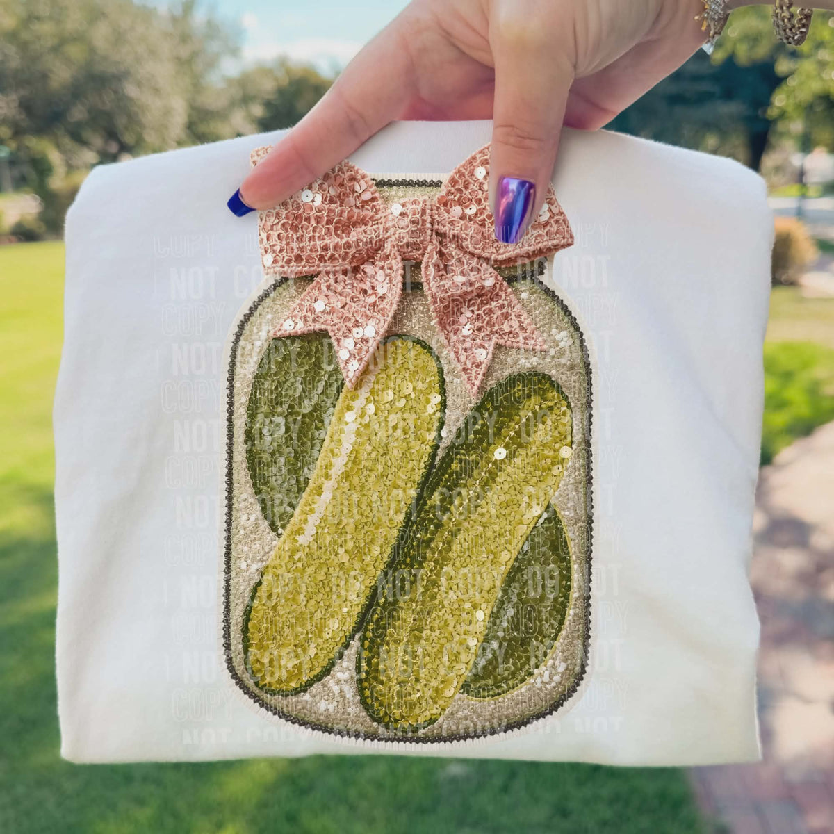 Pickles and pink bow (Sbb) DTF Transfer