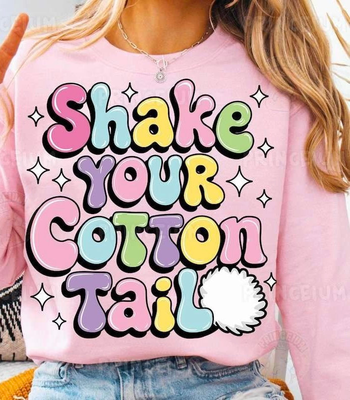 Shake your cotton tail bunny tail 84358 DTF transfer