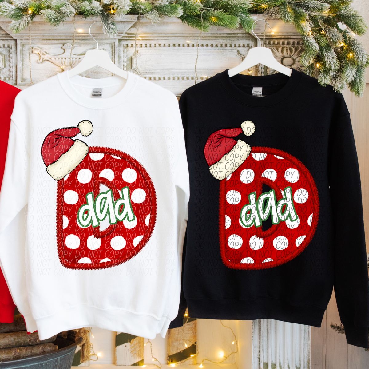 Dad Christmas Faux Embroidery 66565 DTF transfer