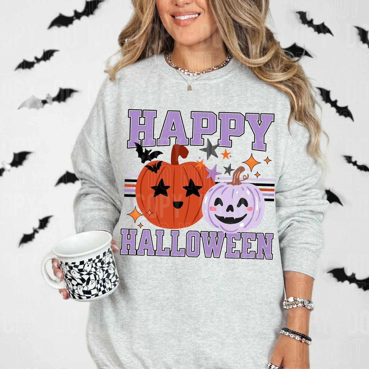 Happy Halloween purple font SBB DTF transfer