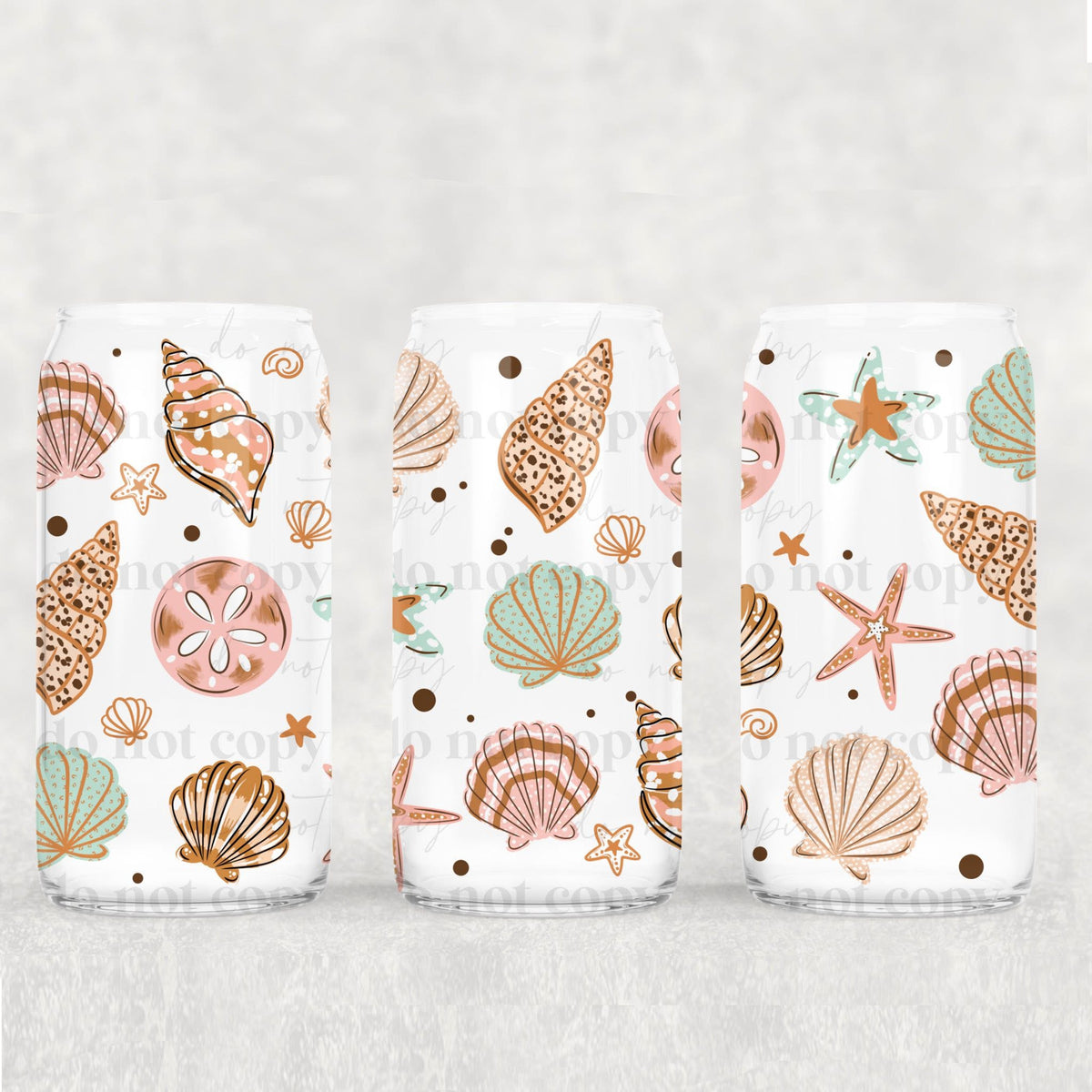 Blush and tan shells (CSC) UV DTF WRAP