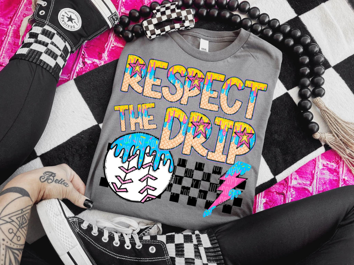 Respect the drip baseball blue drip (Caplinger) 94404 DTF transfer