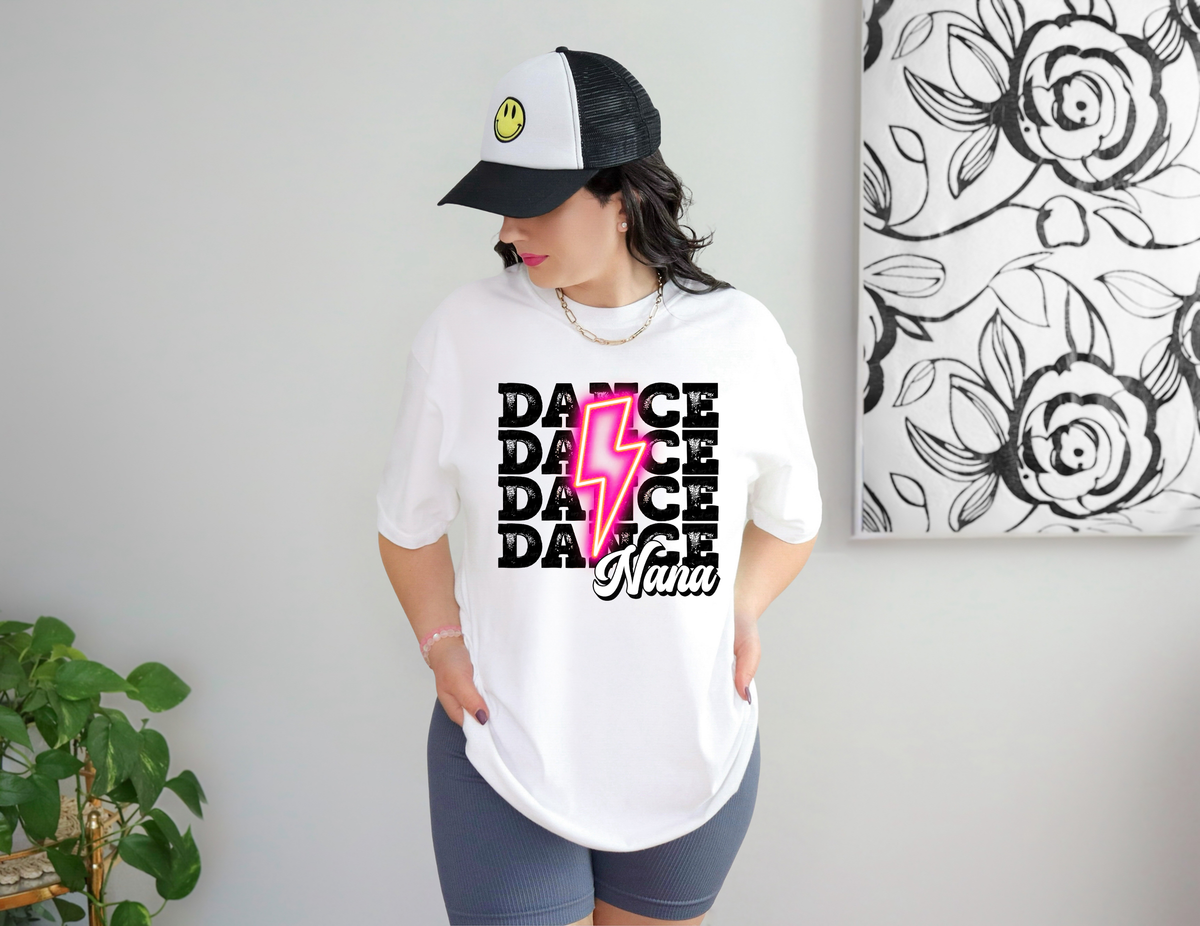 Dance Nana Stacked Pink Lightning Bolt 116179 DTF Transfer