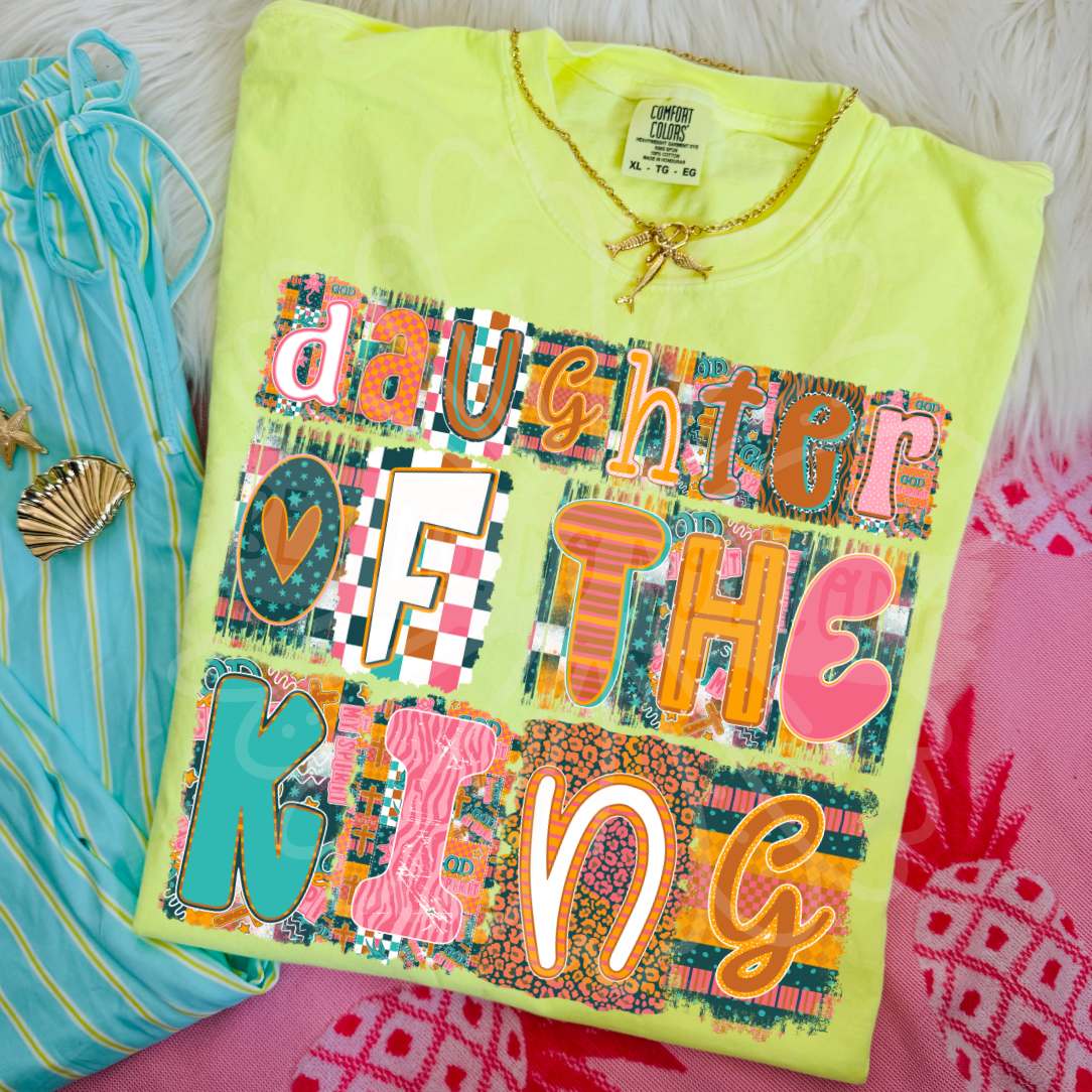 Daughter of the king magazine font (Vehement) DTF Transfer