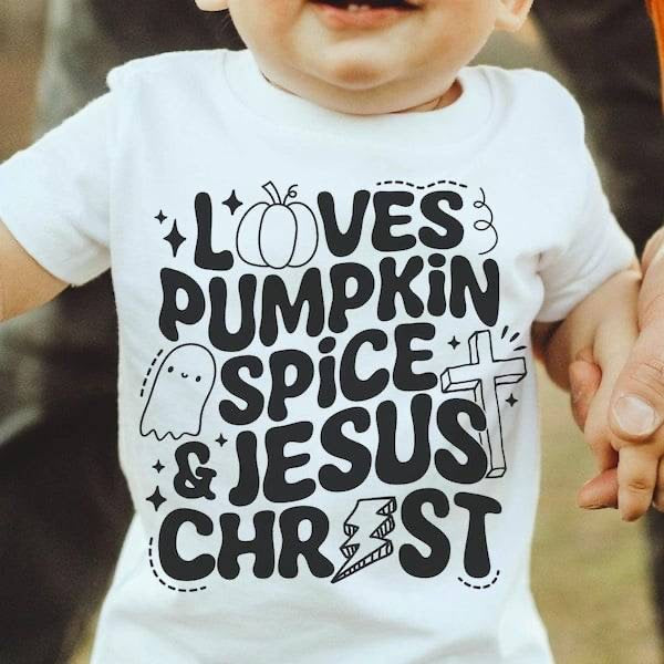 Loves pumpkin spice & Jesus Christ BLACK (KARTA) 62934 DTF transfer