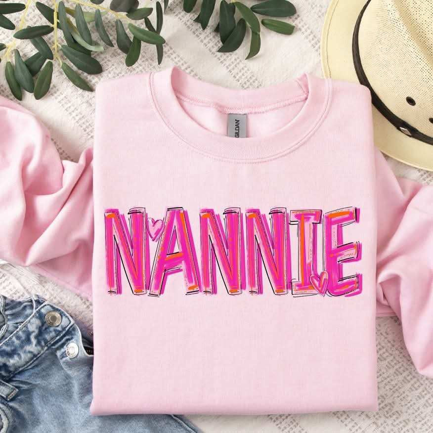 Nannie pink brushstroke  (S&G) 79647 DTF transfer