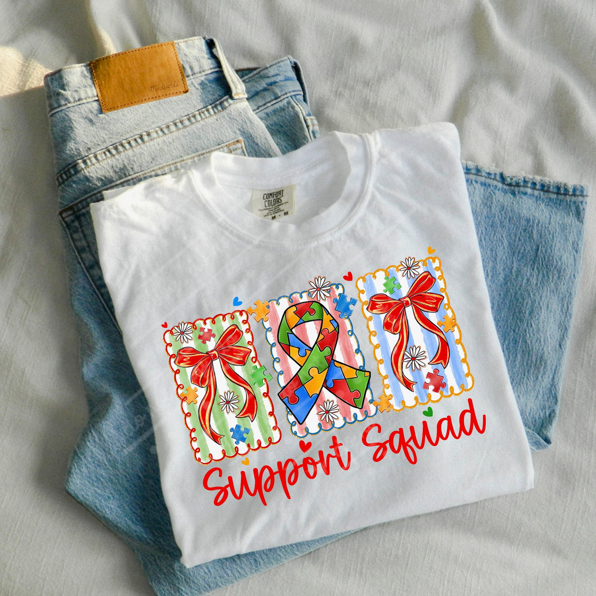 Autism support squad (color frames) DTF transfer